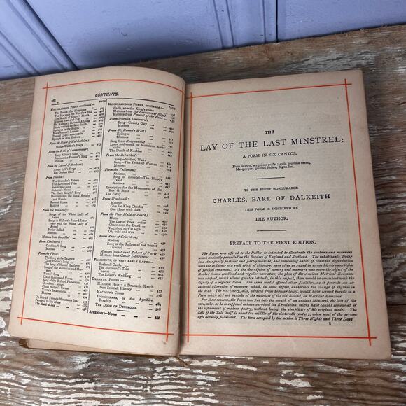 Antique Sir Walter Scott Poetical Works Illustrated Poetry Book Late 1800s HB - Picture 15 of 16